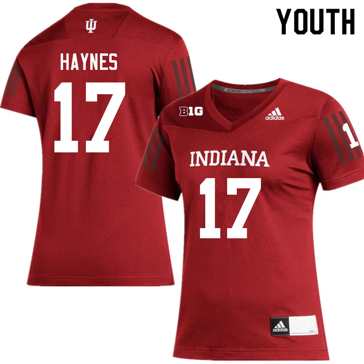 Youth #17 Jonathan Haynes Layne Indiana Hoosiers College Football Jerseys Sale-Crimson